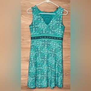 Life Is Good Turquoise Patterned Midi Dress